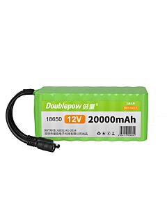 Doublepow 12V 18650 20000mAh 3S8P Li-Ion Battery with DC Plug For LED Light Electronic Devices