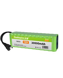 Doublepow 12V 18650 30000mAh 3S12P Li-Ion Battery with DC Plug For LED Light Electronic Devices