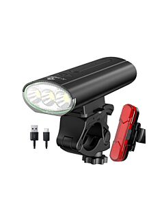 Waterproof Bike Light, 5200mAh Aluminum MTB Front Bicycle Light, USB Rechargeable Bike Taillight