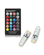 2PCS T10 Led 194 168 W5W 5050 SMD RGB Automobiles Lamp Daytime Running Light With Remote Controller
