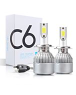 C6 Car Headlight, H11 HB3 9005 HB4 9006 Car Bulbs, 2PCS 6000K 72W 12V 7200LM Auto Headlamps