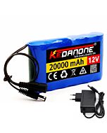 12V 20000mah Li-ion Rechargeable Battery Pack with DC plug For LED Light CCTV Monitor (1pcs)