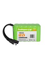 Doublepow 12V 18650 15000mAh 3S6P Li-Ion Battery with DC Plug For LED Light Electronic Devices