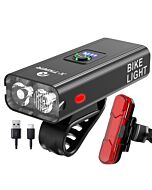 MTB Road Bike Front Lamp, 1200mAh 700 Lumens Cycling Headlight Bicycle Light, USB Rechargeable Bike Taillight