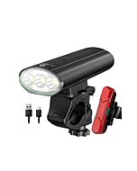 Waterproof Bike Light, 5200mAh Aluminum MTB Front Bicycle Light, USB Rechargeable Bike Taillight